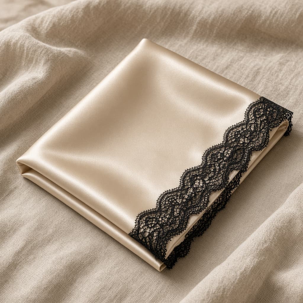 Satin Pillowcase with Lace